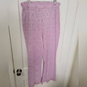 NWOT Free People Lavender Lace Bootleg Pants SZ L